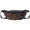 Meliyya Marsupio da donna in pelle PU alla moda marsupio marsupio per telefono trapuntato a reticolo borsa da palestra marsupio, B-paillettes Verde, Taglia unica, Marsupio
