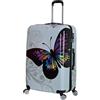 Valigeria.shop Valigia trolley uomo donna capiente ultraleggero rigido in policarbonato con 4 ruote tasche valigie da viaggio medio M da stiva con disegni Fant: Farfalla M (65x45x25cm)