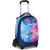 PRESTIGE & DELUXE Trolley Scuola Seven 3 Ruote - Stitch Cute And Fluffy - Scuola Elementare Bambina + 7 penne cancellabili, portachiave Stitch e set scrittura in bicchiere
