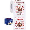 VivaJoy Regalo per il 40° compleanno, carta igienica con scherzo, rotoli di carta igienica per donne e uomini, 380 fogli, 3 strati, senza profumo, alta qualità, riciclabile