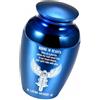 Wegiwuca Piccola urna per ceneri in alluminio, resistente all'acqua, con motivo moto in paradiso, piccola urna in lega di alluminio