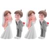 ABOOFAN 2 paia di statuette in miniatura per coppia di sposi romantiche in plastica, decorazione nuziale, accessorio per torte, anniversari, feste di sposi