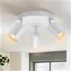 wowatt Faretti da Soffitto 3 Luci Lampade LED Gu10 Bianco, Senza Lampadina