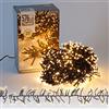 ECD Germany Catena Luminosa a LED 4 m 576 LED Luce Bianca Calda Cavo Alimentazione 3 m Grado di Protezione IP44 per Interni Esterni Decorazione di Natale Albero di Natale