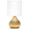 Aigostar Lampada da Tavolo in Ceramica, Moderna Lampada da Comodino con Paralume in Tessuto, Attacco E14, max.40W, Abat Jour da Comodino per Camera da Letto, Soggiorno (senza Lampadina) -H235mm