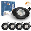 wowatt 7W Faretti LED da Incasso Nero Dimmerabili Bianco Caldo 2800K