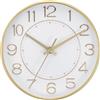 PATIKIL Orologi Parete da 8 Pollici, Quarzo, a Batteria, Silenziosi, Senza Ticchettio, Numeri 3D, Rotondi, Decorativi per Ufficio, Camera da Letto, Soggiorno, Tonalità Oro/Bianco, Stile 1