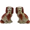 SYNWISH Coppia di piccole statuette in porcellana rossa dipinta a mano