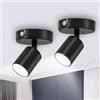Seruno X 2 Faretti da Soffitto Orientabili GU10, Compatibile LED 6W, Metallo Nero Opaco, Lampada da Soffitto & Parete Moderna Industriale per Cucina Camera Soggiorno Corridoio (Senza Lampadine)
