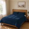 Homebliss Copripiumino Microfibra Parure Letto 240x220 + 45x75 2PCS, Blu Navy