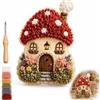 Generic Kit per ricamo 3D Villaggio Incantato - Casetta con Funghi e Fiori (01#)