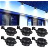 Comforty 6 lampade solari per esterni, grondaie, luci solari impermeabili da parete per grondaie, illuminazione solare per giardino, illuminazione per grondaie, il giardino, colore: nero