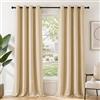Deconovo Tende Oscuranti per Interni, 140x210 cm, 2 Pannelli | Termiche Isolanti Caldo e Freddo, Attenuano i Rumori, Drappeggio Morbido con Occhielli, per Camera da letto, Beige Sabbia