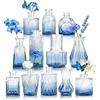 BTSD-home Set di 12 vasi blu per fiori, piccoli vasi per decorazione da tavolo, decorazione di nozze, decorazione per soggiorno, centrotavola rustica e decorazione per la casa