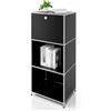 KARAT Scaffale in metallo nero - Mensola in acciaio a 5 livelli (B50 × T40 × H121 cm) - Struttura in acciaio cromato e verniciatura a polvere opaca - Stabile e versatile - Concept Epure MK-107