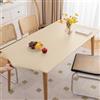 Morbuy Impermeabile Tovaglia Rettangolare con Bordo Elastico, Copritavolo Rettangolare con Elastico Tovaglie Esterno Antimacchia per Giardino, Picnic e Feste (Beige,90x150cm)