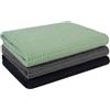 VIVOTE Strofinacci in microfibra, panni da barista, morbidi e assorbenti, ad asciugatura rapida, per cucina, resistenti e privi di lanugine, 40 x 56 cm, 3 pezzi (verde salvia, grigio e nero)