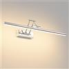 Klighten Led Lampada Da Specchio Bagno 60cm,Lampada Da Parete Rotante Ip44,20W 1200LM Luce Specchio Bagno Led,Applique Moderno In Alluminio,Bianco Caldo 3000K,Cromo