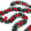 Calkkrer 3 Pezzi 2m Ghirlanda Natalizia Lametta Artificiale Ghirlanda Metallica Lucente Decorazione per caminetto ringhiera Scale Decorazioni Interne ed Esterne