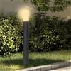 Partenopea® Lampione a led lampioncino con attacco per Lampadine E27 illuminazione da esterno palo da giardino per sentieri moderno (Nero 1 Metro, Luce calda 3000)