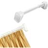 Generic Bastone Tenda A Pressione 2 3 4 5 Metri, Bastoni per Tende A Pressione Antiscivolo, Asta Telescopica Senza Foratura Tende A Braccio Estensibile per Bagno, Cucina E Porta(Bianco,260-350CM)