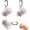 YANJINGHE 3 Pezzi Portauova a 2 Griglie, Porta Uova Plastica da Trasporto, con moschettone, Contenitore per Uova, Portauova Portatile, per Frigorifero, Cucina, Esterni, Picnic, Campeggio (C)