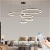 Mikeru Moderno Led Lampadario Grandi Salotti, Φ 30+40+60+80+100 Cm, Sospensione Circolare A 5 Anelli, 3000-6000k, Dimmerabile 10% -100%, Con Funzione Memoria, 160w, Adatto Per Ingressi Di Hotel