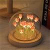 Richaa Pretty 20 Tulipani Lampade Fiore Luce Notte Carino Decorazione Camera da Letto Estetica Regalo Unico per le Donne - Alimentazione a Batteria (non Inclusa)