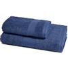 Zucchi Solotuo - Set Asciugamani Da Bagno Viso e Bidet, Spugna di Cotone 560 gr Coppia Asciugamani da Bagno Grande con Ospite (MARINO)