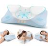 Feagar Cuscino Cervicale Memory Foam Ortopedico Sagomato 66x36cm Blu
