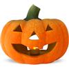 matches21 HOME & HOBBY matches21 - Lanterna decorativa a forma di zucca spaventosa come decorazione autunnale di Halloween con il viso, colore arancione, con tealight, in ceramica, diametro 22 x 20 cm