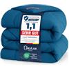 CozyLux Piumone Matrimoniale 240x260 cm per 4 Stagioni, Piumone Letto in Microfibra 300 g/m², Oeko-Tex 100, Trapunta Invernale con quattro occhielli, Lavabile in Lavatrice, 260x240, Teal