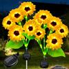 TOTHDATE 2 lampade solari a forma di girasole, 55 LED, luce bianca calda, illuminazione solare per vialetti, luci a forma di girasole, IP44, impermeabili, per giardino, sentiero, terrazza, decorazione