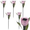 Anso 6 luci a LED a forma di tulipano da giardino, a energia solare, decorazioni per esterni (rosa)