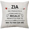 Aconesong Zia Regali per le Donne - Cuscino Copertura per Compleanno, Natale, Matrimonio - Decorativi Famiglia Gratitudine Buffo Grazie Decorazioni d'Interni - Regalo Festa della Mamma