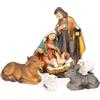 Logbuch-Verlag presepe natalizio set di 5 statuette Gesù Bambino Maria Giuseppe Bue Asino Pecore decorazione da tavolo natalizia Natale Avvento idea regalo festa cristiana sacra famiglia 9,5 cm