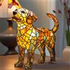 Introti Lampada a LED per Cani, Serie di Cani in Resina Maculata, Lampada da Tavolo a Tema di Cani Carini, Sculture di Animali, Luce Notturna Ambientale per la Decorazione della Camera da Letto e del
