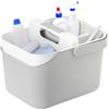 VIGAR Rengo Cubo Organizzatore, Cestino Organizzatore Multiuso con Manico, 3 Scomparti, Organizzatori per Bagno e Soluzioni di Archiviazione per la Casa, Grigio, Bianco