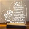 Generico Lampada Personalizzata LED con Base in Legno, Luce Notturna Decorativa per Compleanno 18 Anni, Cavo USB, Idea Regalo per Mamma, Papà, Nonna, Nonni (20 anni)