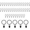 HERKINDNESS 40 Pezzi Anelli per Tende con Ganci, Nero Opaco Clip per Tende, Diametro Interno 32 mm Anelli Tende, Metallo Anelli per Tenda, per Camera da Letto, Soggiorno e Sala da Pranzo