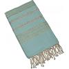 Pawakabano Fouta, asciugamano per hammam, asciugamano da sauna, asciugamano in cotone, lurex, circa 200 x 100 cm (acquamarina)