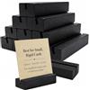 PUYUKO Wooden Place Cards Holder, Supporto per Cartoline Portafoto, 12 Pezzi Segnaposto Legno Supporto Portacarte, Nero A6 Portacarte da Tavolo in Legno con Fessura per Matrimoni e Ristoranti