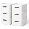 Craftelier - Confezione da 6 scatole di plastica impilabili da 5 litri | Scatola organizer con coperchio pratico e resistente | Organizer per armadietto, colore bianco, misure 24 x 17 x 12,1 cm