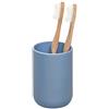 InterDesign iDesign Porta, Piccolo Bicchiere Massimo 4 testine, Portaspazzolino in plastica Anche per spazzolini elettrici, Blu, diametro 7,6 cm x 11,4 cm