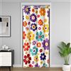 Homemissing Fiore Tenda Oscurante Termica 106x213cm Ragazzi Ragazze Retro Fiore Hippie Termica Isolante Traspirante Morbido 60s 70s Groovy Tenda Porta Arredamento Camera Da Letto Microfibra