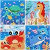 Yunruily Set di 4 diamond painting per bambini - animali marini diamanti painting bambini a partire dai 6 12 anni in su, per decorazioni per la casa, da 6 x 6 pollici