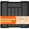 YGVQN Portaposate da Cassetto, Porta Posate Cucina Cassetto Espandibile(33/56x58 CM), Organizzatore Cassetti Cucina con 8 Scomparti, Organizer Cucina per Cucchiai e Forchette, Coltello, Nero