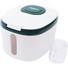 ClearFragrans Contenitore Ermetico da 5 kg per Riso e Farina con Tazza, Coperchio a Prova di Tarme - Organizzatore da Viaggio per la Cucina
