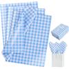 RIBBOOO 50 fogli di carta velina a quadretti, 35,6 x 50,8 cm, blu e bianco, a quadretti, per compleanno, Natale, matrimonio, laurea, festa della mamma, confezione regalo, fai da te