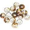 QUARKZMAN 15Pcs Perle Di Pietra Con Foro Grande 8x14mm Perle Sciolte Piatte Tonde Naturali Con Foro Da 6mm Per Bracciali Collane Accessori Fai Da Te Crafts Giallo Grigio